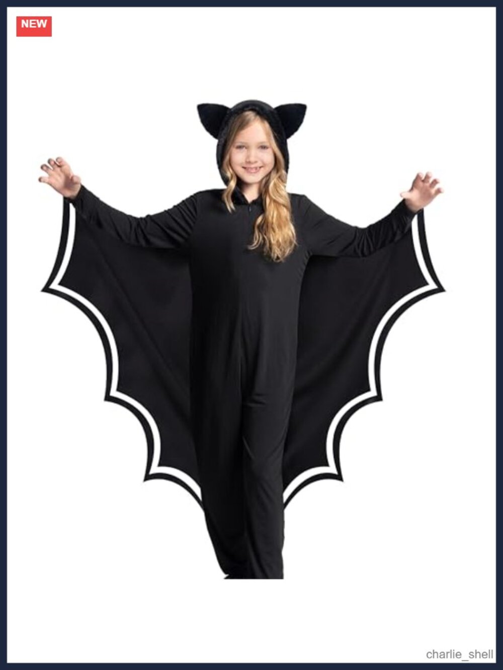 Spooktacular Creations Bat Costume Glow in the Dark Hooded Jumpsuit Wing